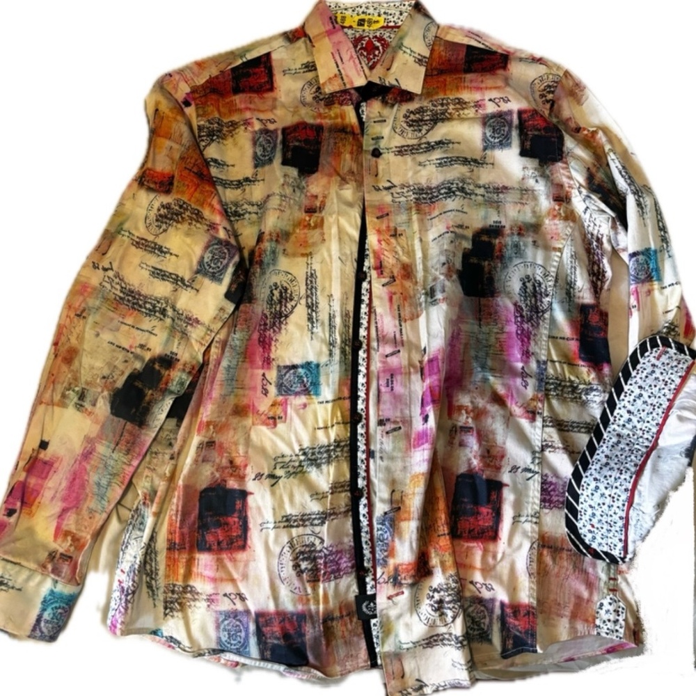 Au Noir vintage print dress shirt